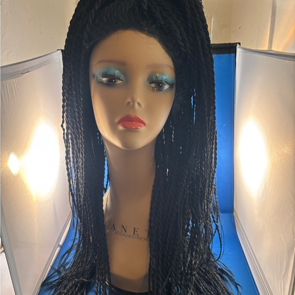 Elegant Black Micro Twist Braided Wig 24-26 in long - Picture 3 of 5